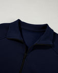 Solid Zip-Up Jacket and Drawstring Pants Set