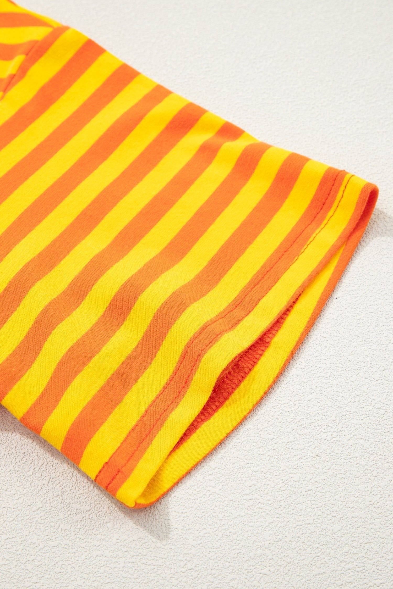Stripe Contrast Crew Neck Drop Shoulder Tee
