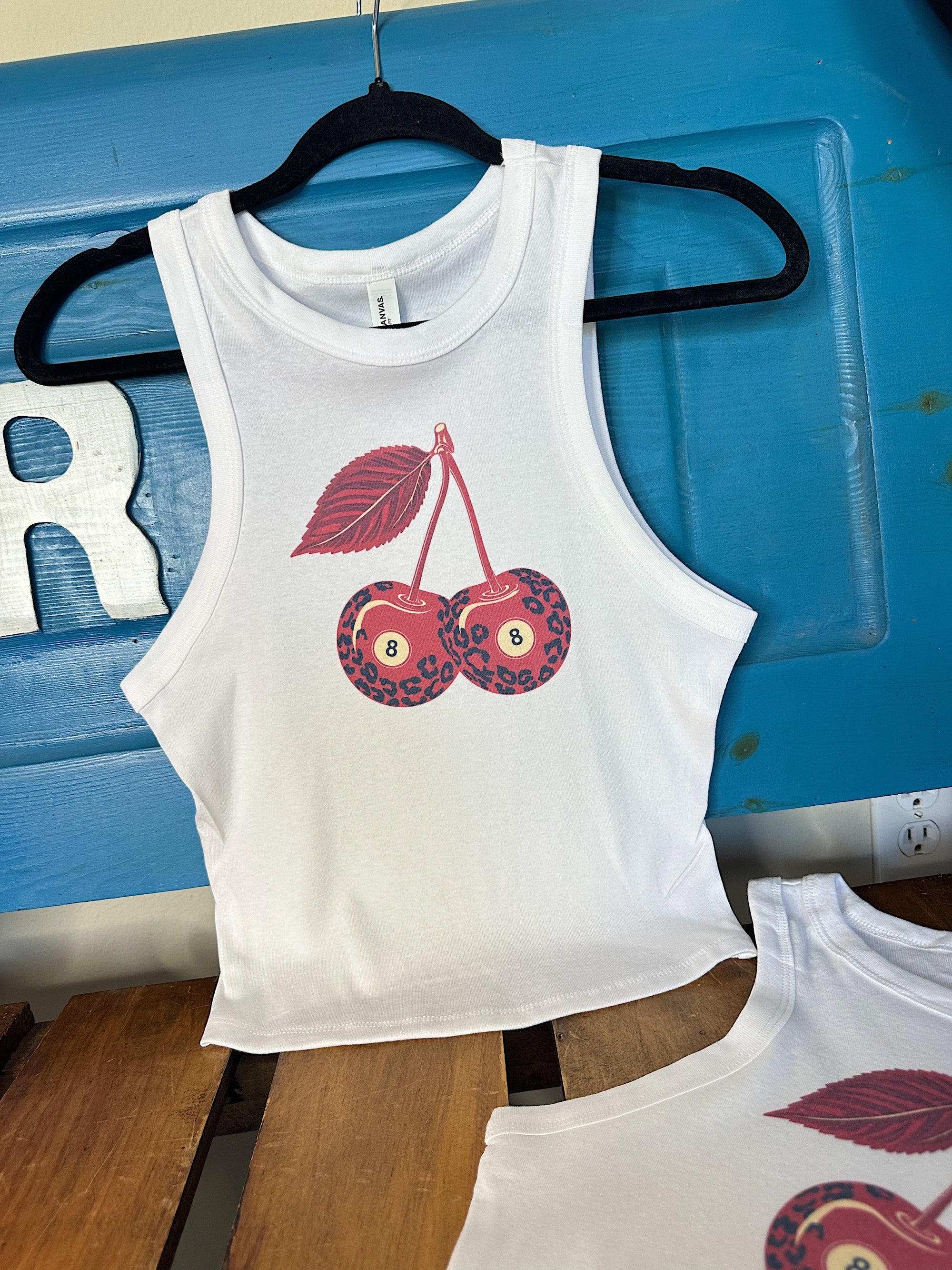 Leopard Cherries Cropped Tank