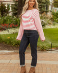 Lilly Textured Contrast Dropped Long Sleeve Top