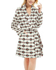 White Aztec Women's Western Bath Robe