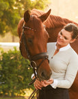 The Sarah - Maple Brown Leather Snaffle Bridle with Removable Flash