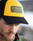 Black Gold Foam Trucker Hat With Rope Logo