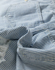 Stripe Denim Raw Edge Drawstring Waist Shorts