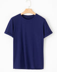 Solid Short Sleeve Crew Neck Tee