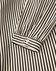 Stripe V-Neck Zip Front Midi Dress