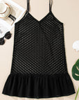 Crochet Patchwork Ruffle Hem Beach Cover-Up