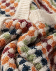 Seraxie Pattern Knit Front Sweater