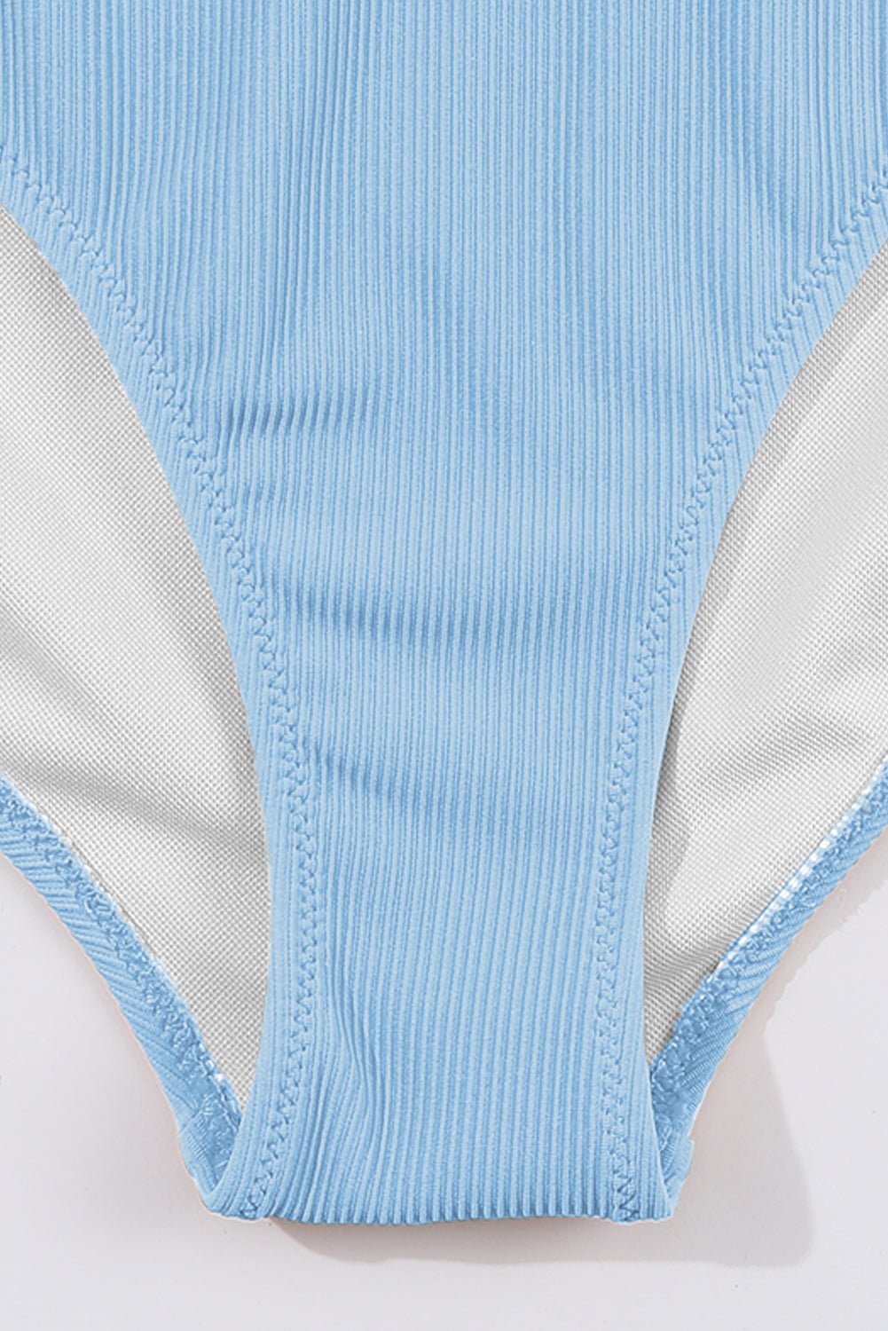 Ribbed Contrast Trim Spaghetti Strap Bikini Set