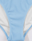 Ribbed Contrast Trim Spaghetti Strap Bikini Set