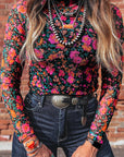 Leona Sleeve Mock top Long Sleeve Top