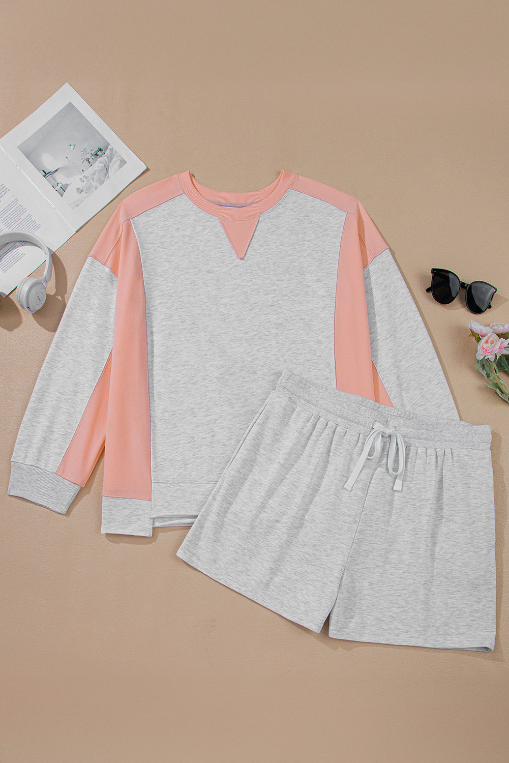 Lilliana Colorblock Pullover Casual PLUS Shorts