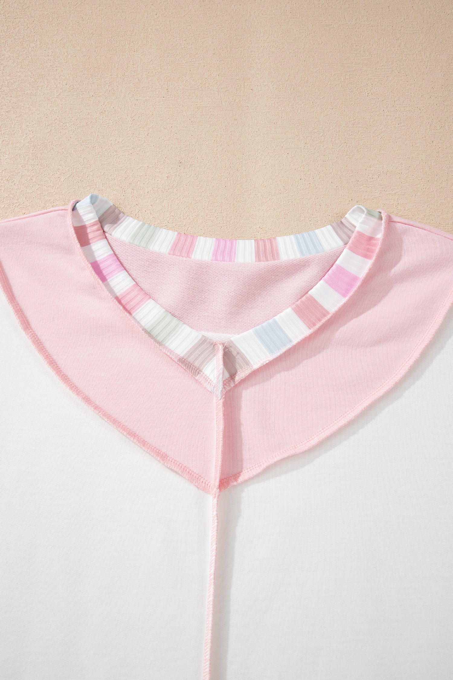 Colorblock Stripe V-Neck Long Sleeve Top