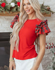 Beatriz Ruffle Short Sleeve PLUS Blouse