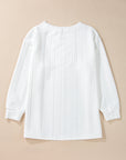 White Cable Textured Loose Plus Size Sweatshirt