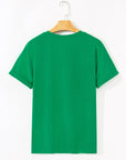 Solid Short Sleeve Crew Neck Tee