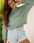 Flower Patchwork Raw Edge Drop Shoulder Top