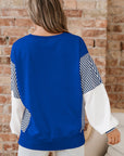 Stripe Leopard Patchwork Long Sleeve Sweatshirt