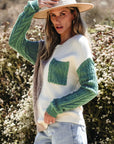 Evelyn Patched Drop Shoulder Sweater