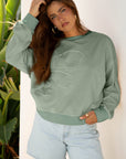 Flower Patchwork Raw Edge Drop Shoulder Top