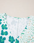 Azalea Print Short Sleeve Blouse