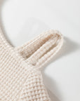 Textured Knit Asymmetric Shoulder Long Sleeve Top