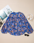 Floral Batwing Sleeve Button-Up Shirt