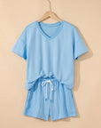 Avery Top and Patchwork Drawstring Shorts Set
