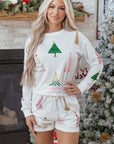 Zacara Stripe Christmas Tree Long Sleeve Top