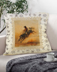 Baha Ranch Vintage Rodeo Stamp Throw Pillow Made in America