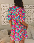 Lena Floral Bubble Sleeve Babydoll Dress