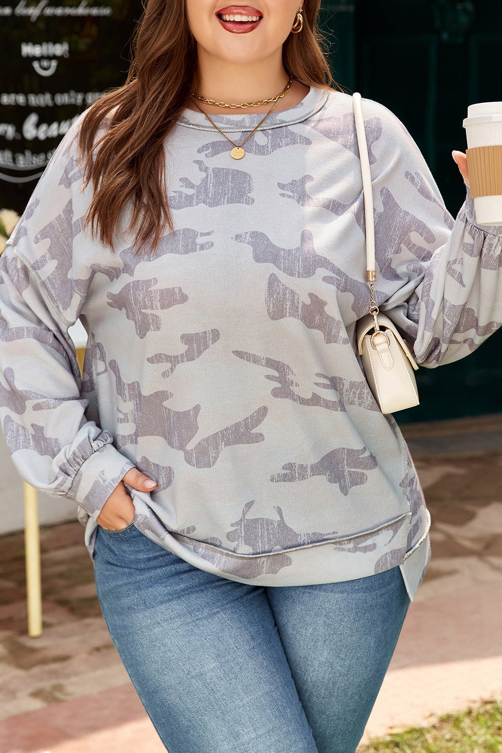 Sophia Multicolour Print Plus Sweatshirt