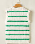 Stripe Round Neck Sleeveless Sweater Top