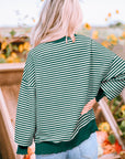 Stripe Drop Shoulder Long Sleeve Top