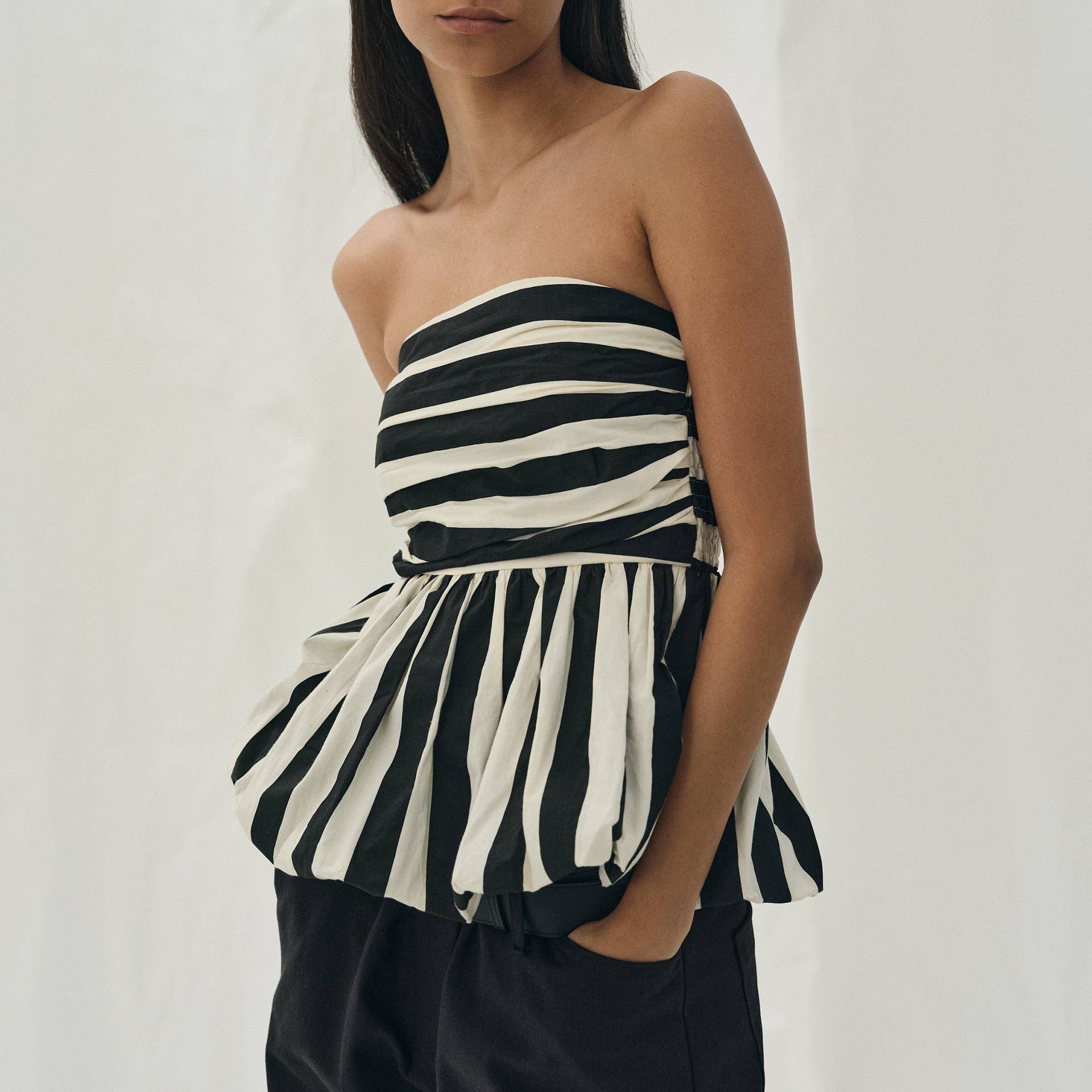 Stripe Bubble Tube Top