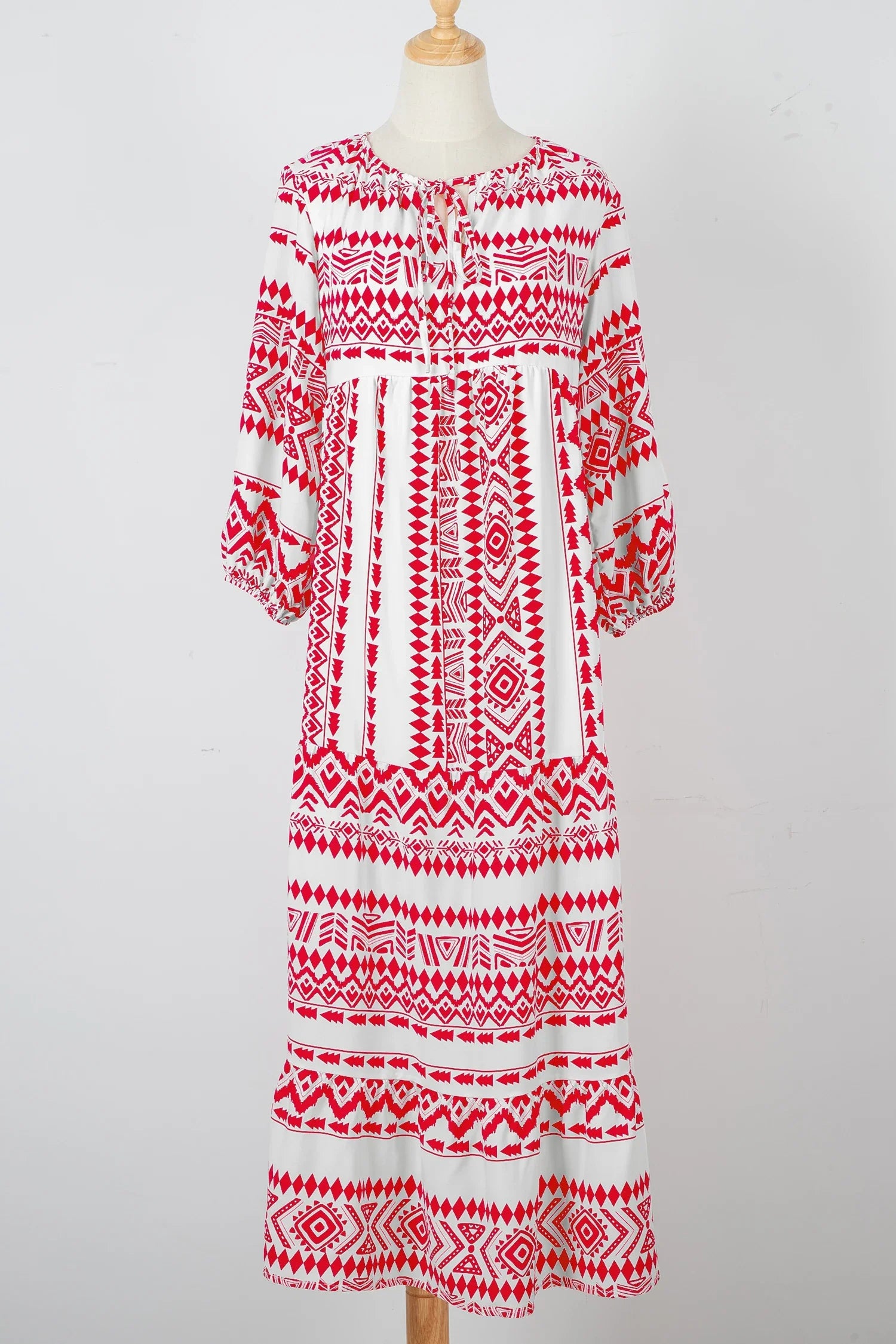 Boho 3/4 Sleeve Maxi Dress