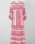 Boho 3/4 Sleeve Maxi Dress