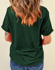Solid Short Sleeve Crew Neck Tee
