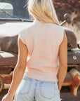 Western Howdy Cowboy Mock Neck Sleeveless Sweater