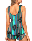 Baha Ranch Teal Aztec Tankini Boy Shorts Swim Set