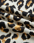 Leopard Ruffle Trim 3/4 Sleeve Buttoned Shirt