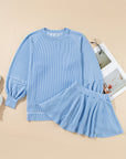 Corded Top and Ruffle Mini Skort Set