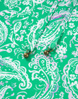 Paisley Button-Front Tied Waist Mini Dress