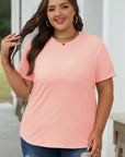 Solid Short Sleeve Crew Neck Tee