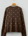 Dotted Ribbed Edge Crewneck Sweater