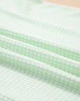 Solid Waffle Knit V-Neck Short Sleeve Top