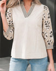 Micah Sleeve Contrast Patchwork Blouse