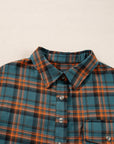 Plaid Button-Up Distressed Hem Long Sleeve Shirt