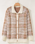 Navy Trim Front Cardigan PLUS Sweater