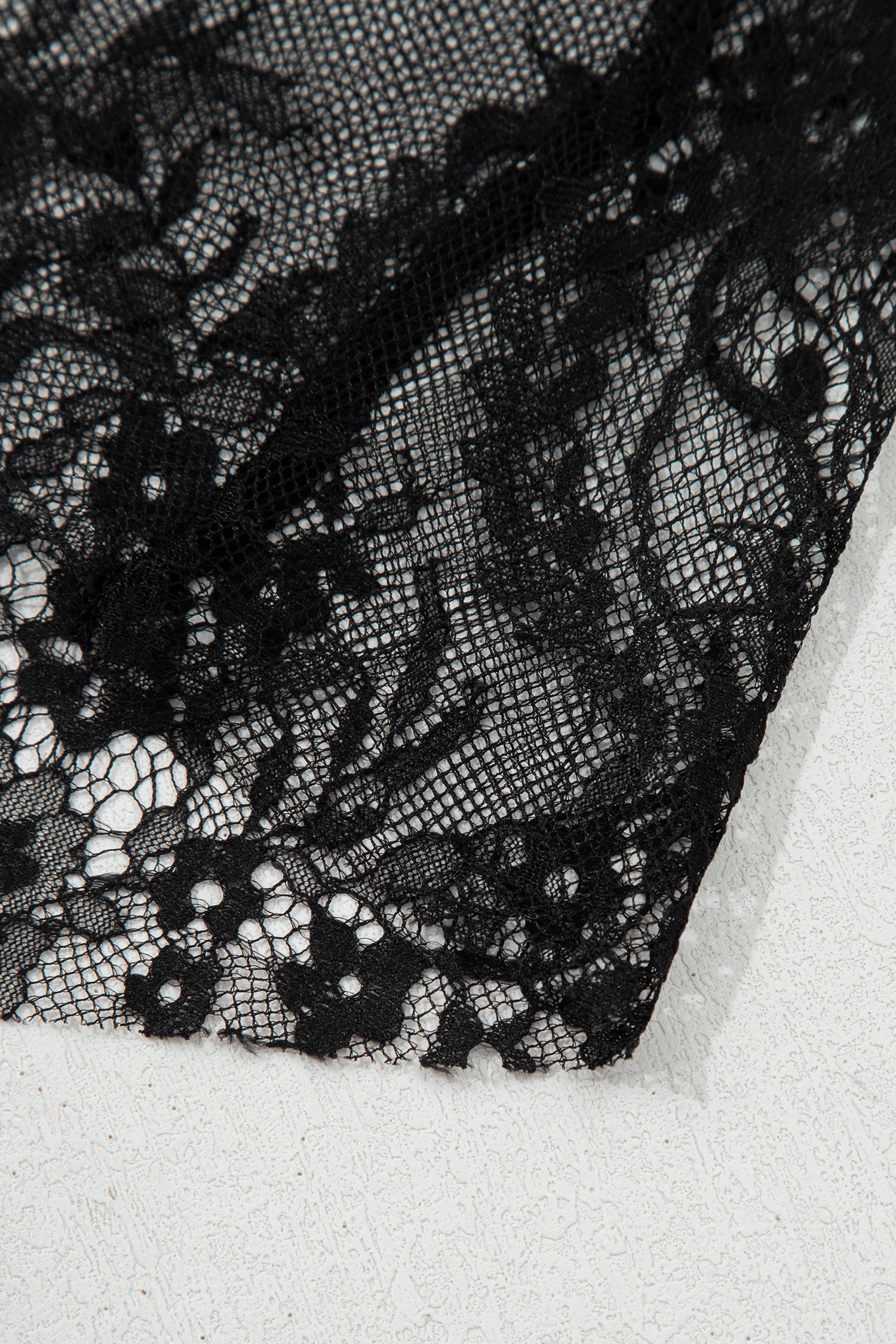 Polka Dot Sheer Lace Patchwork Asymmetric Skirt